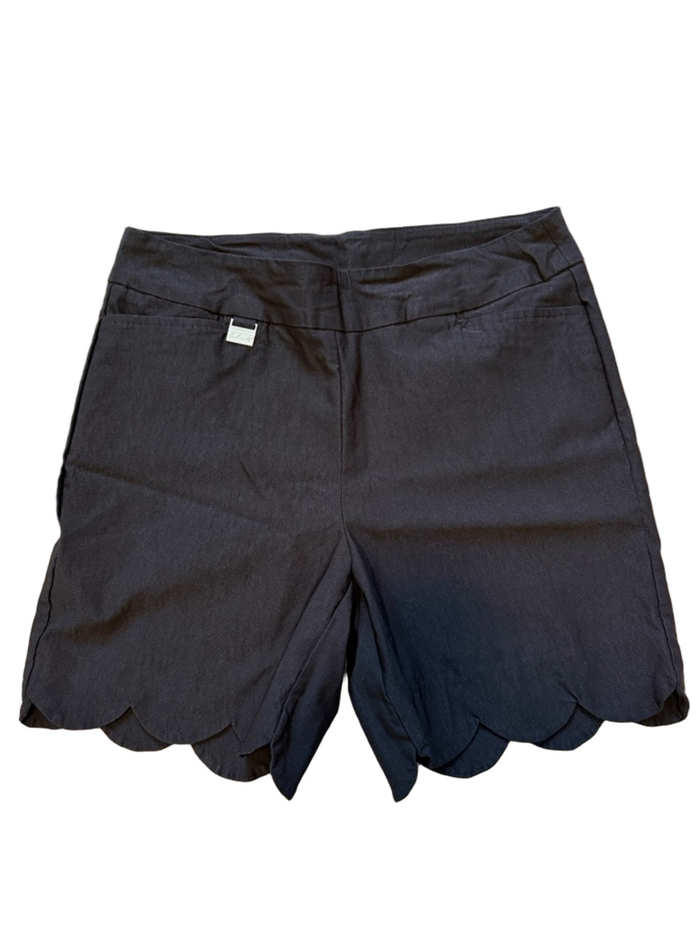 Lulu-B A Colorful Clothing Company Black Scalloped Shorts size 8